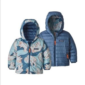Baby Reversible Down Sweater Hoody in Polar Bears